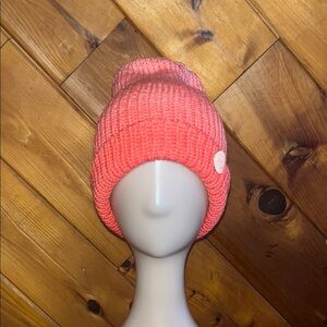 Hand Crafted- Ombré Light Coral double knitted beanie